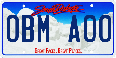 SD license plate 0BMA00