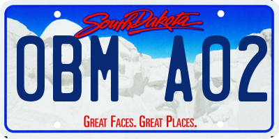 SD license plate 0BMA02