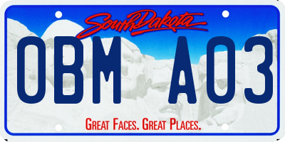 SD license plate 0BMA03