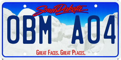 SD license plate 0BMA04