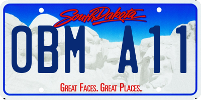 SD license plate 0BMA11