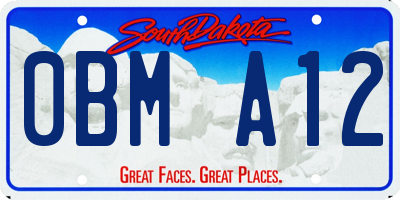 SD license plate 0BMA12