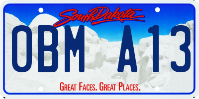 SD license plate 0BMA13