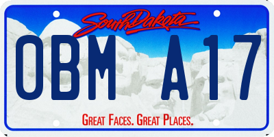 SD license plate 0BMA17