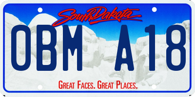 SD license plate 0BMA18