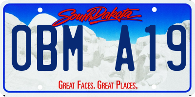 SD license plate 0BMA19