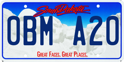 SD license plate 0BMA20
