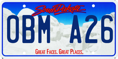 SD license plate 0BMA26