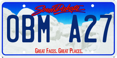 SD license plate 0BMA27