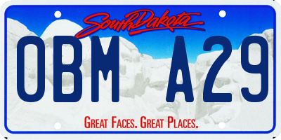SD license plate 0BMA29