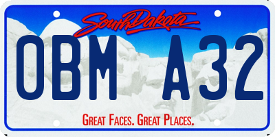SD license plate 0BMA32