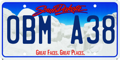 SD license plate 0BMA38
