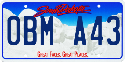 SD license plate 0BMA43