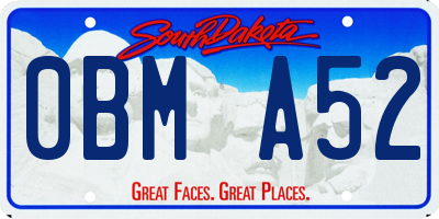 SD license plate 0BMA52