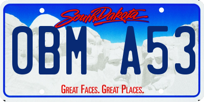 SD license plate 0BMA53