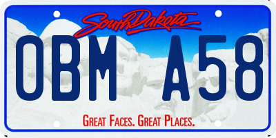 SD license plate 0BMA58