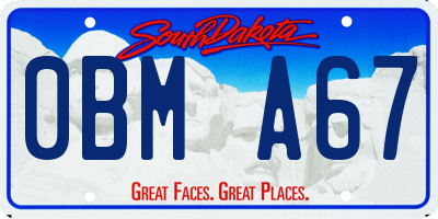 SD license plate 0BMA67