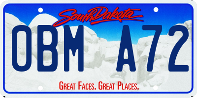 SD license plate 0BMA72