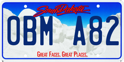 SD license plate 0BMA82