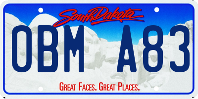 SD license plate 0BMA83