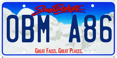 SD license plate 0BMA86