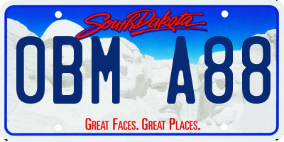 SD license plate 0BMA88