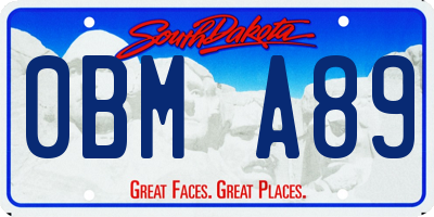 SD license plate 0BMA89