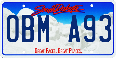 SD license plate 0BMA93