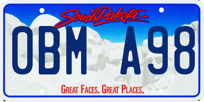 SD license plate 0BMA98