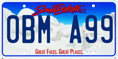 SD license plate 0BMA99