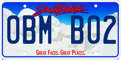 SD license plate 0BMB02