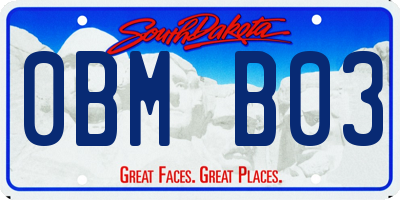 SD license plate 0BMB03