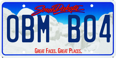 SD license plate 0BMB04