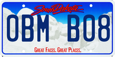 SD license plate 0BMB08