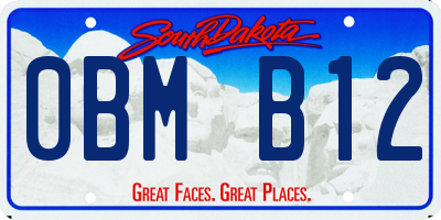 SD license plate 0BMB12