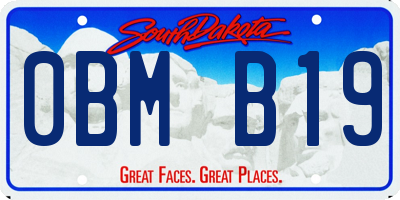 SD license plate 0BMB19