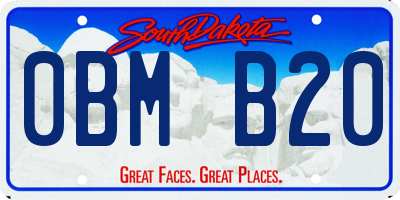 SD license plate 0BMB20