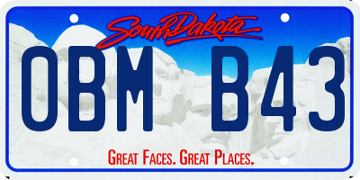 SD license plate 0BMB43