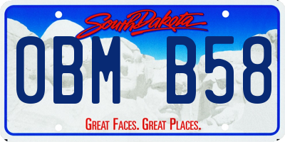 SD license plate 0BMB58
