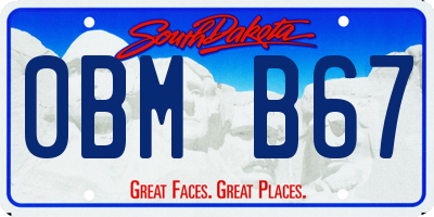 SD license plate 0BMB67