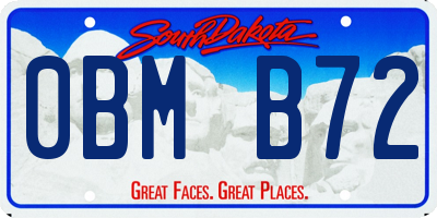 SD license plate 0BMB72