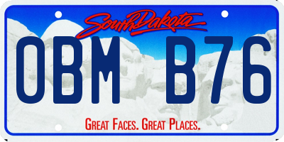 SD license plate 0BMB76