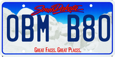 SD license plate 0BMB80