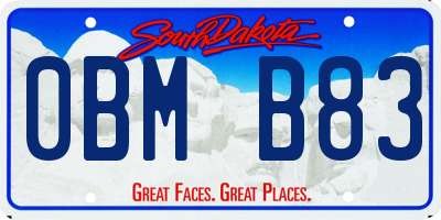 SD license plate 0BMB83
