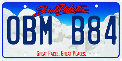 SD license plate 0BMB84