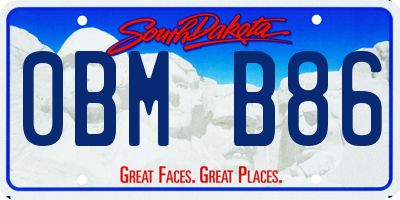 SD license plate 0BMB86