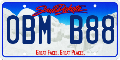 SD license plate 0BMB88