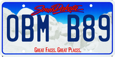 SD license plate 0BMB89