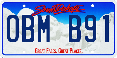 SD license plate 0BMB91