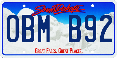 SD license plate 0BMB92